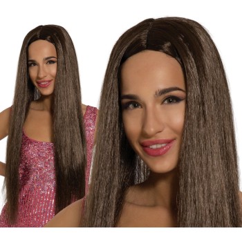 Parrucca lunga castana 4694G