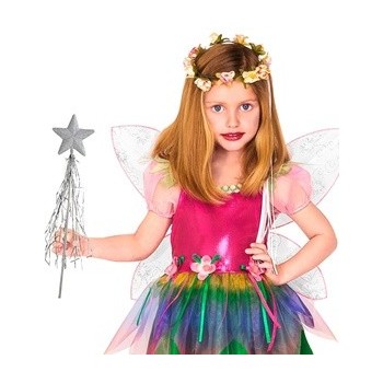 BACCHETTA MAGICA ARGENTO CON FILI DI LAME'" 46 cm