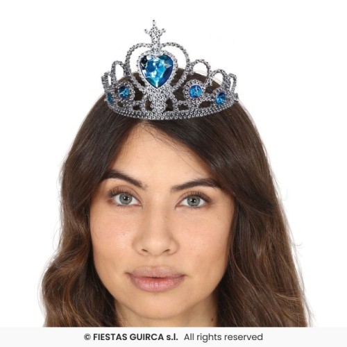 Cerchietto principessa pietre blu 16105g