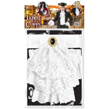JABOT CON GEMMA E POLSINI IN PIZZO  W07799