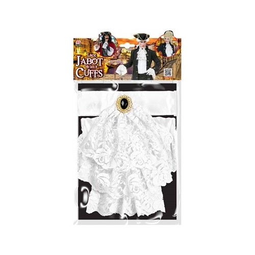 JABOT CON GEMMA E POLSINI IN PIZZO  W07799