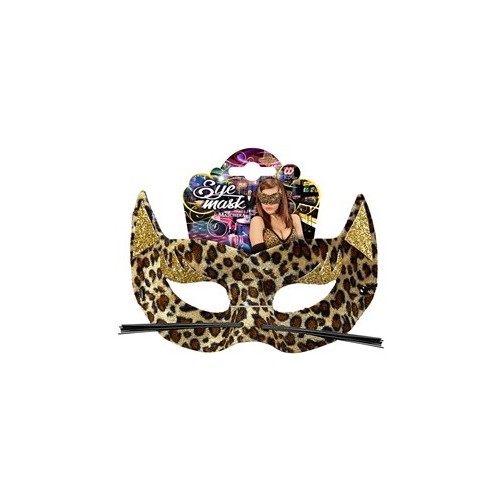 MASCHERA LEOPARDO IN VELLUTO ORO w 03636