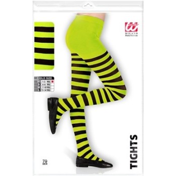 CALZE COLLANT DONNA  RIGHE GIA FLUO NERE  W4770