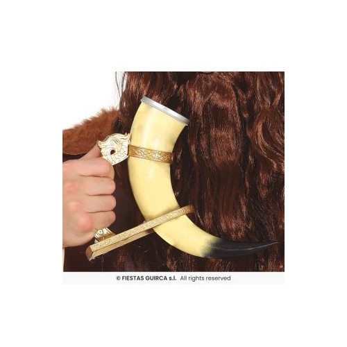 Corno vichingo con impugnatura 25 cm  G16173