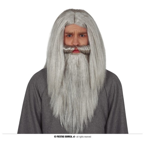 PARRUCCA CON BARBA E BAFFI GRIGI G4955