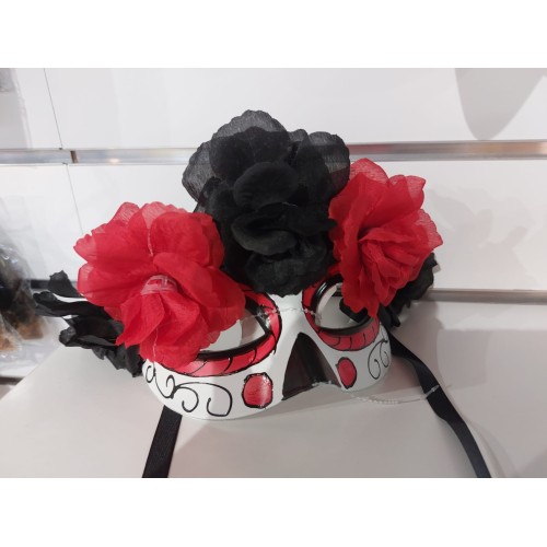 MASCHERA DIA DE LOS MUERTOS ROSSA 12046G